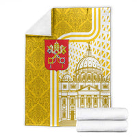 Vatican City Blanket St. Peter’s Basilica & Papal Emblem Gold Ornate Architecture