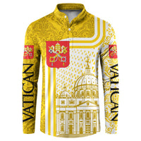 Vatican City Button Sweatshirt St. Peter’s Basilica & Papal Emblem Gold Ornate Architecture