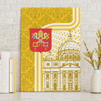 Vatican City Canvas Wall Art St. Peter’s Basilica & Papal Emblem Gold Ornate Architecture