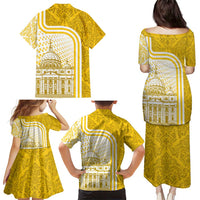 Vatican City Family Matching Puletasi and Hawaiian Shirt St. Peter’s Basilica & Papal Emblem Gold Ornate Architecture