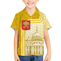 Vatican City Family Matching Summer Maxi Dress and Hawaiian Shirt St. Peter’s Basilica & Papal Emblem Gold Ornate Architecture