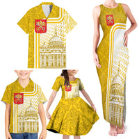 Vatican City Family Matching Tank Maxi Dress and Hawaiian Shirt St. Peter’s Basilica & Papal Emblem Gold Ornate Architecture