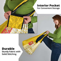 Vatican City Grocery Bag St. Peter’s Basilica & Papal Emblem Gold Ornate Architecture