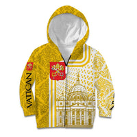 Vatican City Kid Hoodie St. Peter’s Basilica & Papal Emblem Gold Ornate Architecture