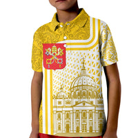 Vatican City Kid Polo Shirt St. Peter’s Basilica & Papal Emblem Gold Ornate Architecture