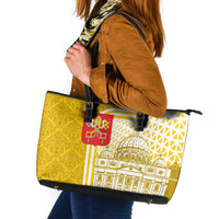 Vatican City Leather Tote Bag St. Peter’s Basilica & Papal Emblem Gold Ornate Architecture