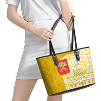 Vatican City Leather Tote Bag St. Peter’s Basilica & Papal Emblem Gold Ornate Architecture
