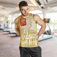 Vatican City Men Tank Top St. Peter’s Basilica & Papal Emblem Gold Ornate Architecture