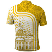 Vatican City Polo Shirt St. Peter’s Basilica & Papal Emblem Gold Ornate Architecture