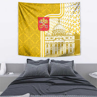 Vatican City Tapestry St. Peter’s Basilica & Papal Emblem Gold Ornate Architecture