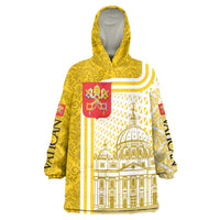 Vatican City Wearable Blanket Hoodie St. Peter’s Basilica & Papal Emblem Gold Ornate Architecture