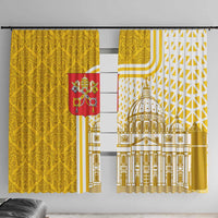 Vatican City Window Curtain St. Peter’s Basilica & Papal Emblem Gold Ornate Architecture