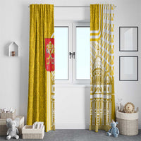 Vatican City Window Curtain St. Peter’s Basilica & Papal Emblem Gold Ornate Architecture