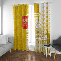 Vatican City Window Curtain St. Peter’s Basilica & Papal Emblem Gold Ornate Architecture