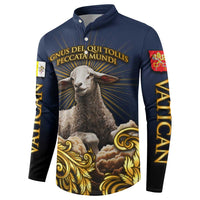 Agnus Dei Lamb of God Button Sweatshirt Latin Catholic Art with Gold Baroque Accents