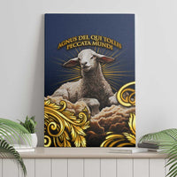 Agnus Dei Lamb of God Canvas Wall Art Latin Catholic Art with Gold Baroque Accents