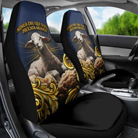 Agnus Dei Lamb of God Car Seat Cover Latin Catholic Art with Gold Baroque Accents