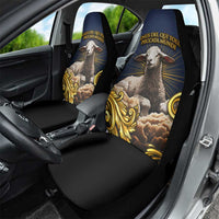 Agnus Dei Lamb of God Car Seat Cover Latin Catholic Art with Gold Baroque Accents