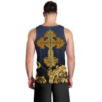Agnus Dei Lamb of God Men Tank Top Latin Catholic Art with Gold Baroque Accents