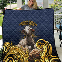 Agnus Dei Lamb of God Quilt Latin Catholic Art with Gold Baroque Accents