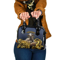 Agnus Dei Lamb of God Shoulder Handbag Latin Catholic Art with Gold Baroque Accents