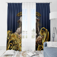 Agnus Dei Lamb of God Window Curtain Latin Catholic Art with Gold Baroque Accents