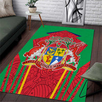 Mauritius Coat of Arms Area Rug National Emblem Blended with Traditional Patterns