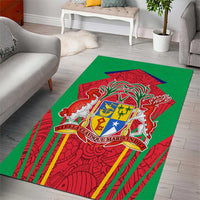 Mauritius Coat of Arms Area Rug National Emblem Blended with Traditional Patterns