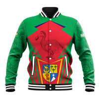 Mauritius Coat of Arms Baseball Jacket National Emblem Blended with Traditional Patterns
