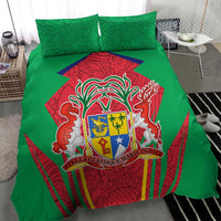 Mauritius Coat of Arms Bedding Set National Emblem Blended with Traditional Patterns