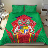 Mauritius Coat of Arms Bedding Set National Emblem Blended with Traditional Patterns