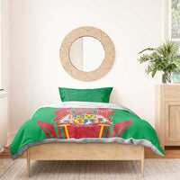 Mauritius Coat of Arms Bedding Set National Emblem Blended with Traditional Patterns