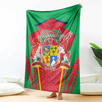 Mauritius Coat of Arms Blanket National Emblem Blended with Traditional Patterns
