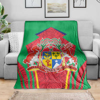 Mauritius Coat of Arms Blanket National Emblem Blended with Traditional Patterns