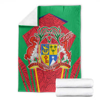 Mauritius Coat of Arms Blanket National Emblem Blended with Traditional Patterns