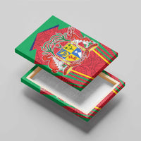 Mauritius Coat of Arms Canvas Wall Art National Emblem Blended with Traditional Patterns