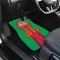 Mauritius Coat of Arms Car Mats National Emblem Blended with Traditional Patterns