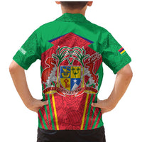 Mauritius Coat of Arms Family Matching Mermaid Dress and Hawaiian Shirt National Emblem Blended with Traditional Patterns