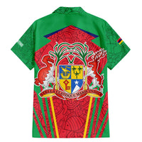 Mauritius Coat of Arms Family Matching Mermaid Dress and Hawaiian Shirt National Emblem Blended with Traditional Patterns
