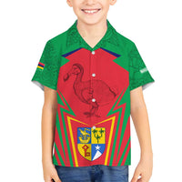 Mauritius Coat of Arms Family Matching Puletasi and Hawaiian Shirt National Emblem Blended with Traditional Patterns