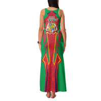 Mauritius Coat of Arms Family Matching Tank Maxi Dress and Hawaiian Shirt National Emblem Blended with Traditional Patterns