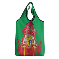 Mauritius Coat of Arms Grocery Bag National Emblem Blended with Traditional Patterns