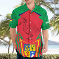 Mauritius Coat of Arms Hawaiian Shirt National Emblem Blended with Traditional Patterns