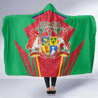 Mauritius Coat of Arms Hooded Blanket National Emblem Blended with Traditional Patterns