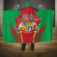 Mauritius Coat of Arms Hooded Blanket National Emblem Blended with Traditional Patterns