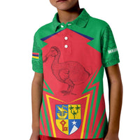 Mauritius Coat of Arms Kid Polo Shirt National Emblem Blended with Traditional Patterns