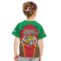 Mauritius Coat of Arms Kid T Shirt National Emblem Blended with Traditional Patterns