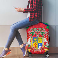 Mauritius Coat of Arms Luggage Cover National Emblem Blended with Traditional Patterns