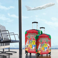 Mauritius Coat of Arms Luggage Cover National Emblem Blended with Traditional Patterns