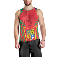Mauritius Coat of Arms Men Tank Top National Emblem Blended with Traditional Patterns